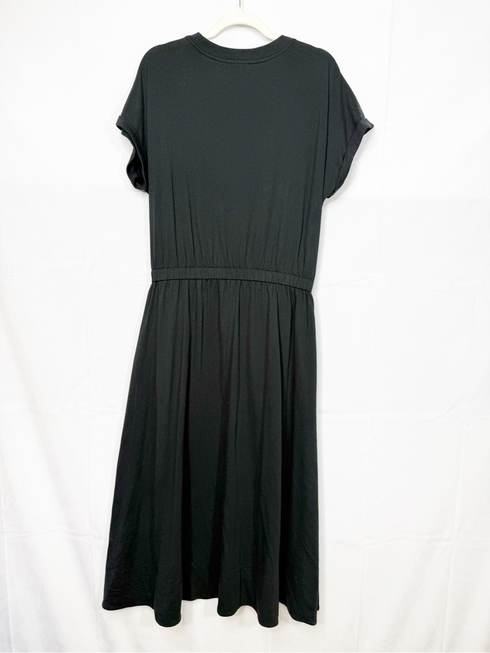 Nation LTD Garcelle Organic Cotton T-Shirt Midi Maxi Dress Jet Black Minimalist - Picture 4 of 16